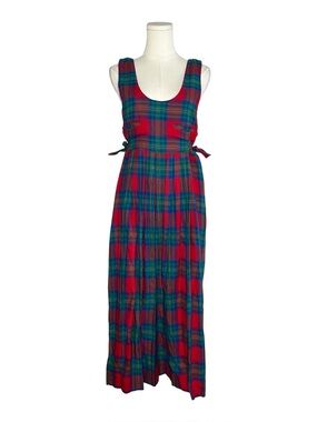 Vintage Susan Bristol Plaid Sleeveless Maxi Jumper Dress Pinafore Cottage